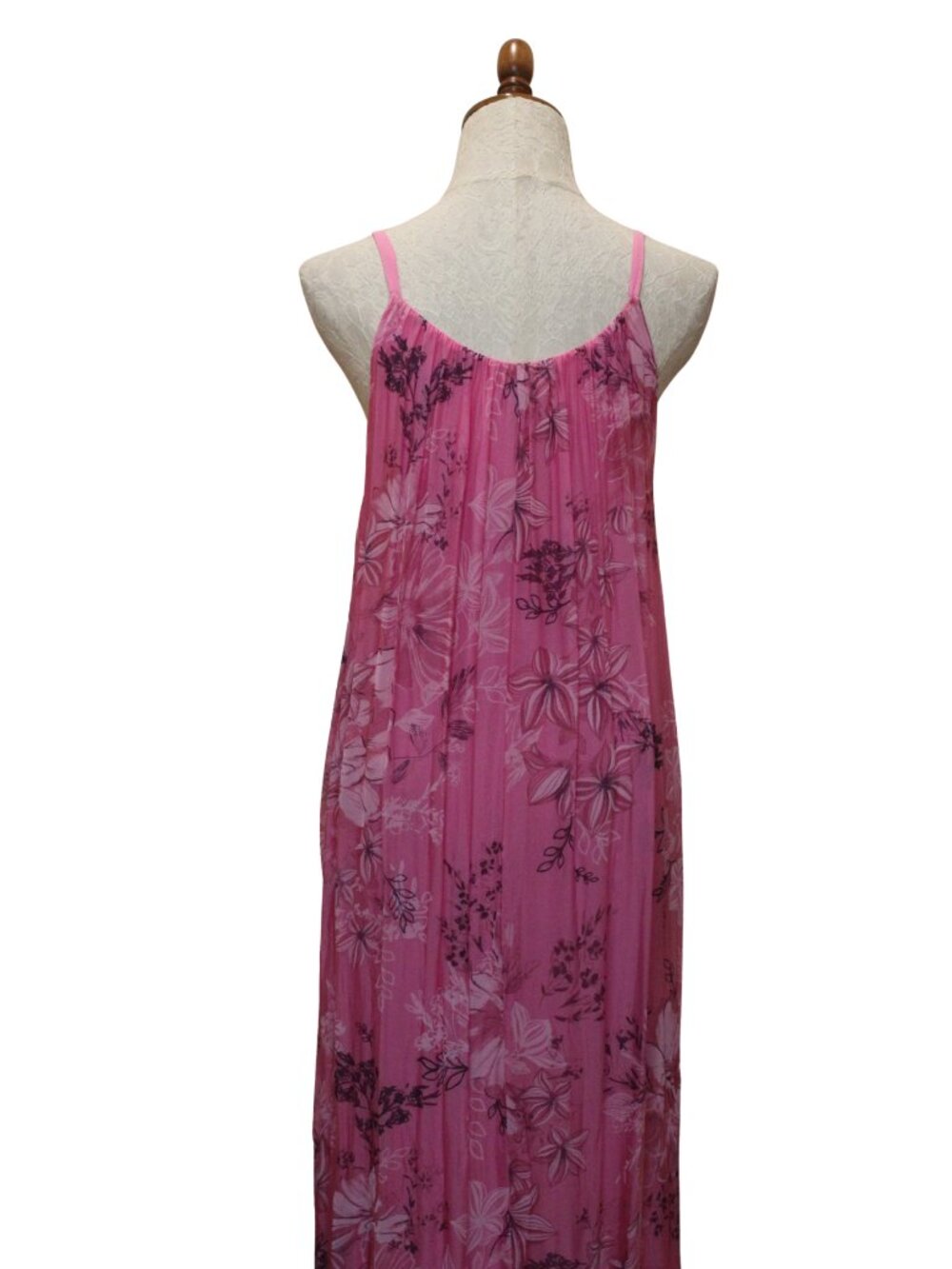 Italian Floral Print Summer Dress Maxi - Pink